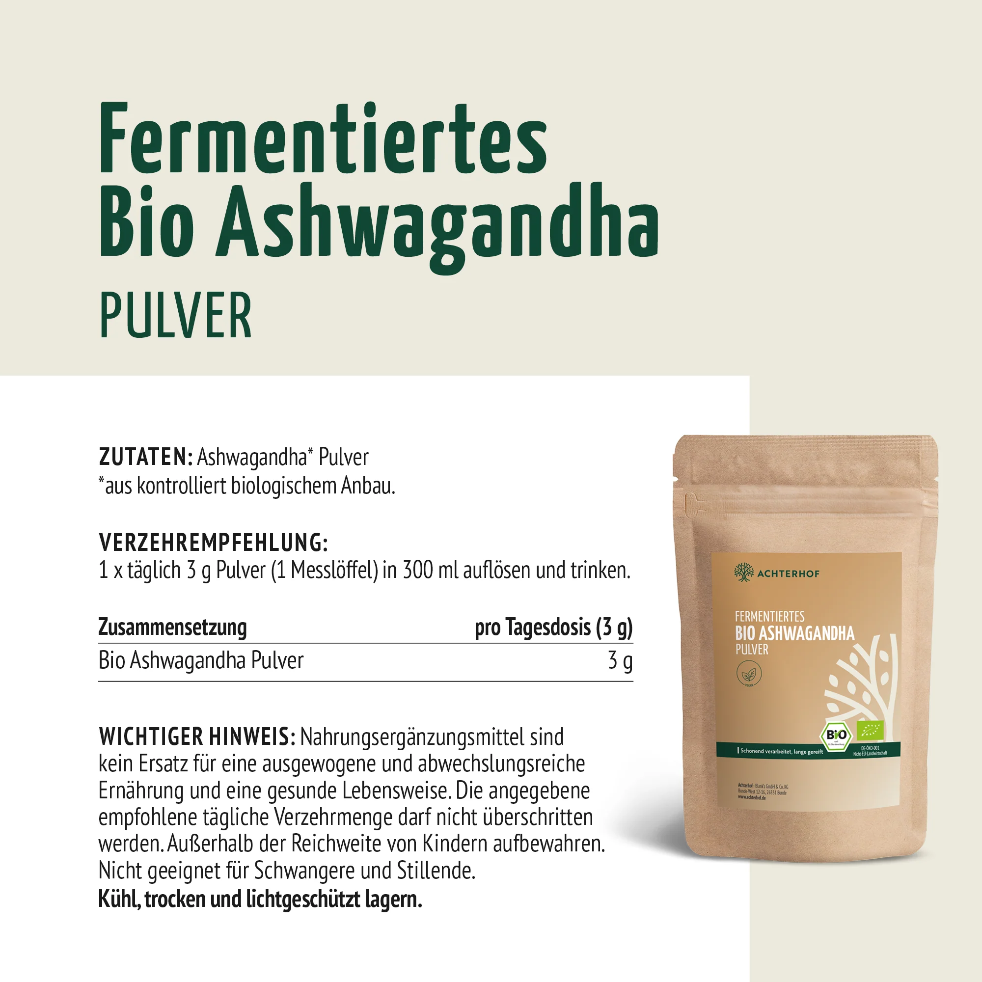 Bio Ashwagandha fermentiert (500g) - Image 7