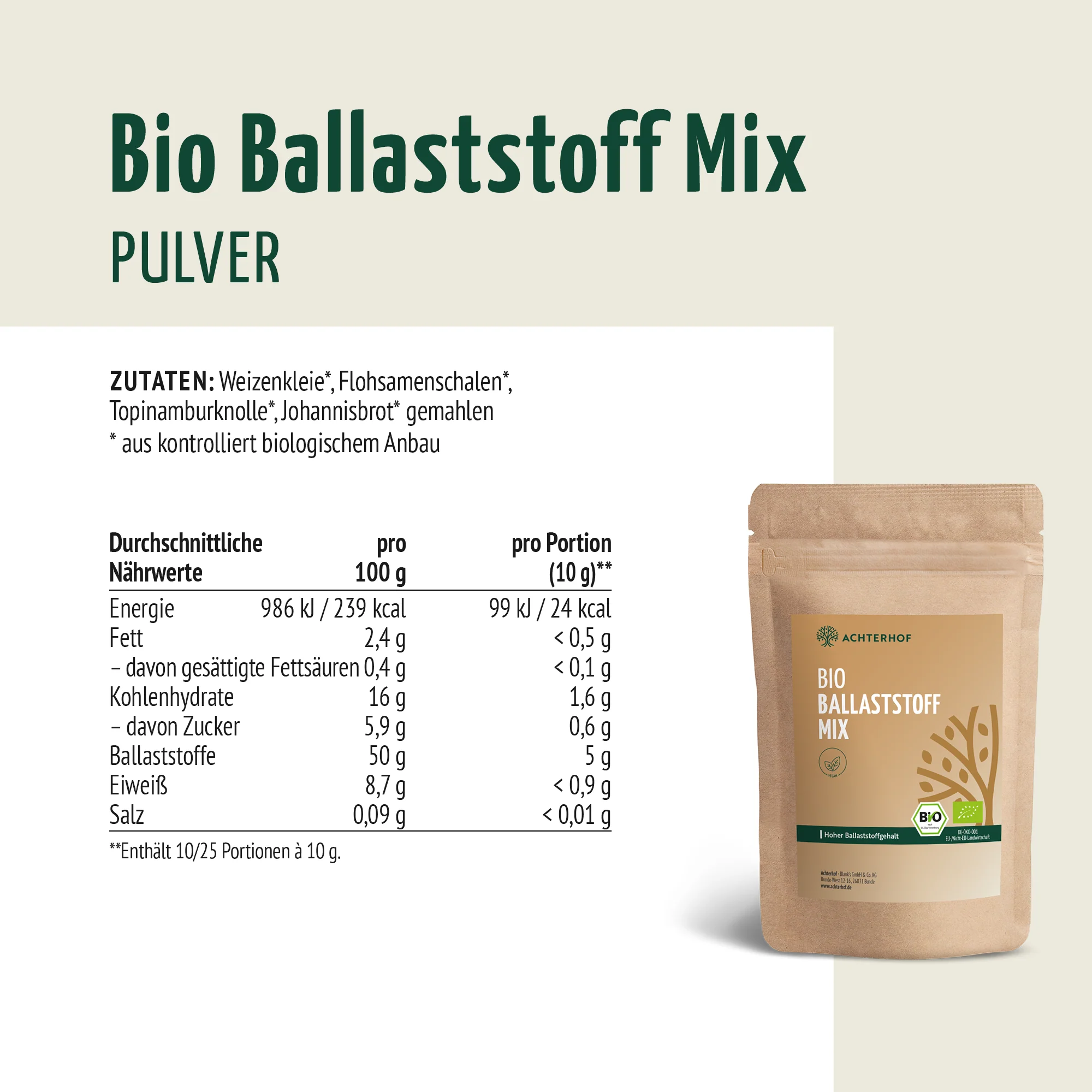 Bio Ballaststoff Mix (250g) - Image 7