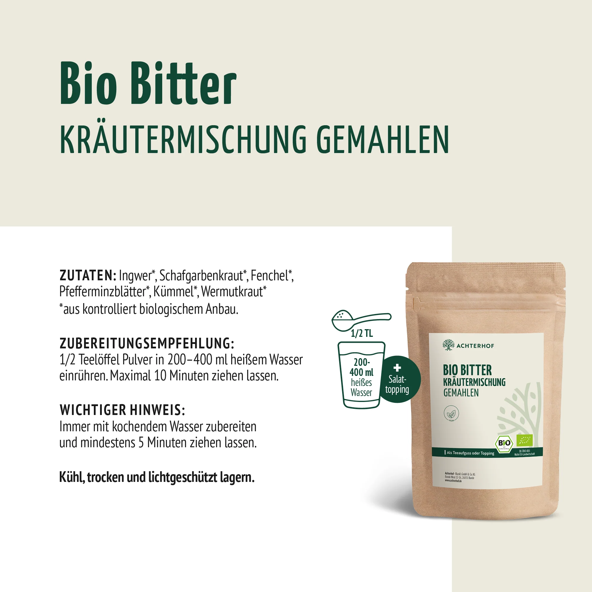 Bio Bitter Kräutermischung gemahlen (250g) - Image 6