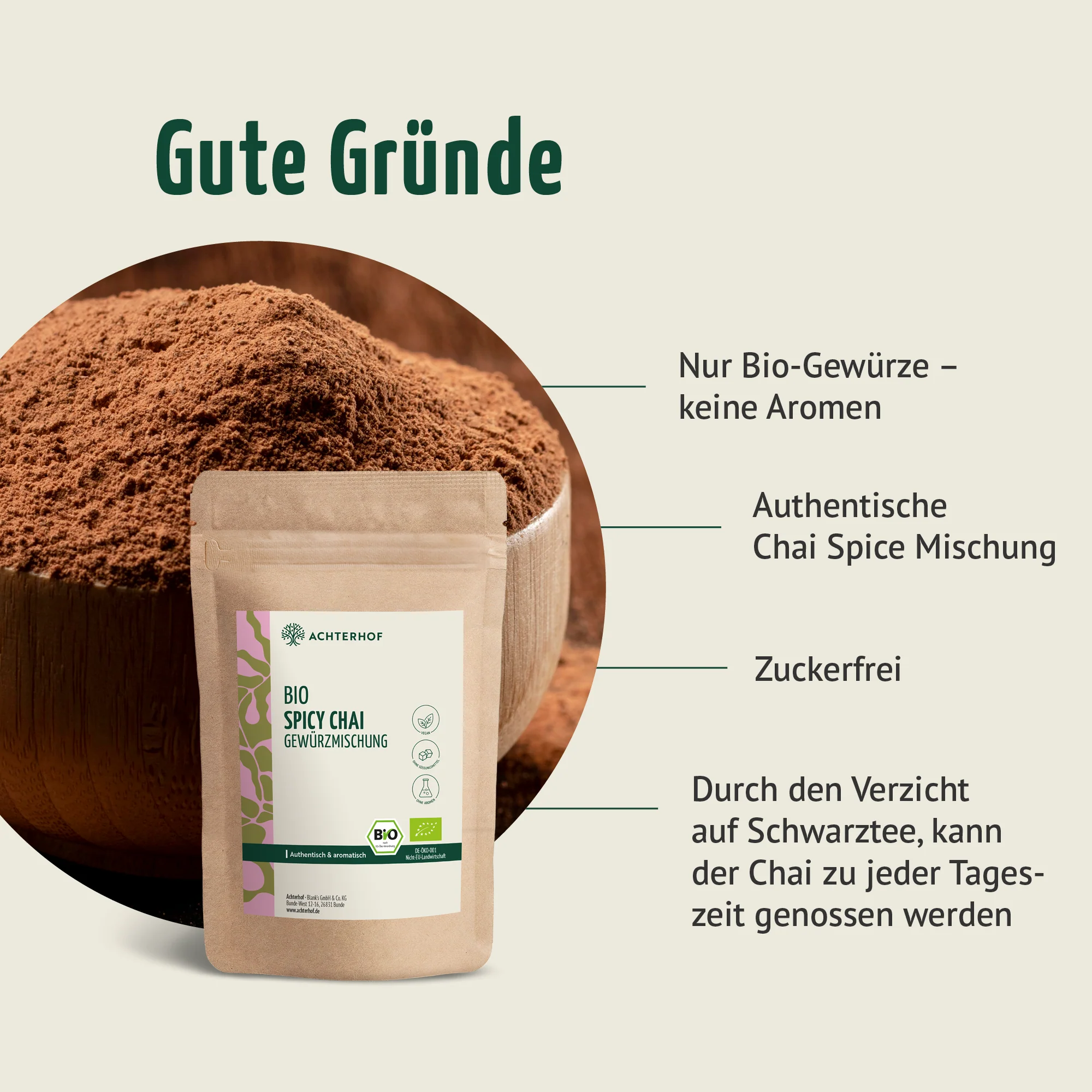 Bio Spicy Chai Gewürzmischung – zuckerfrei (250g) - Image 4