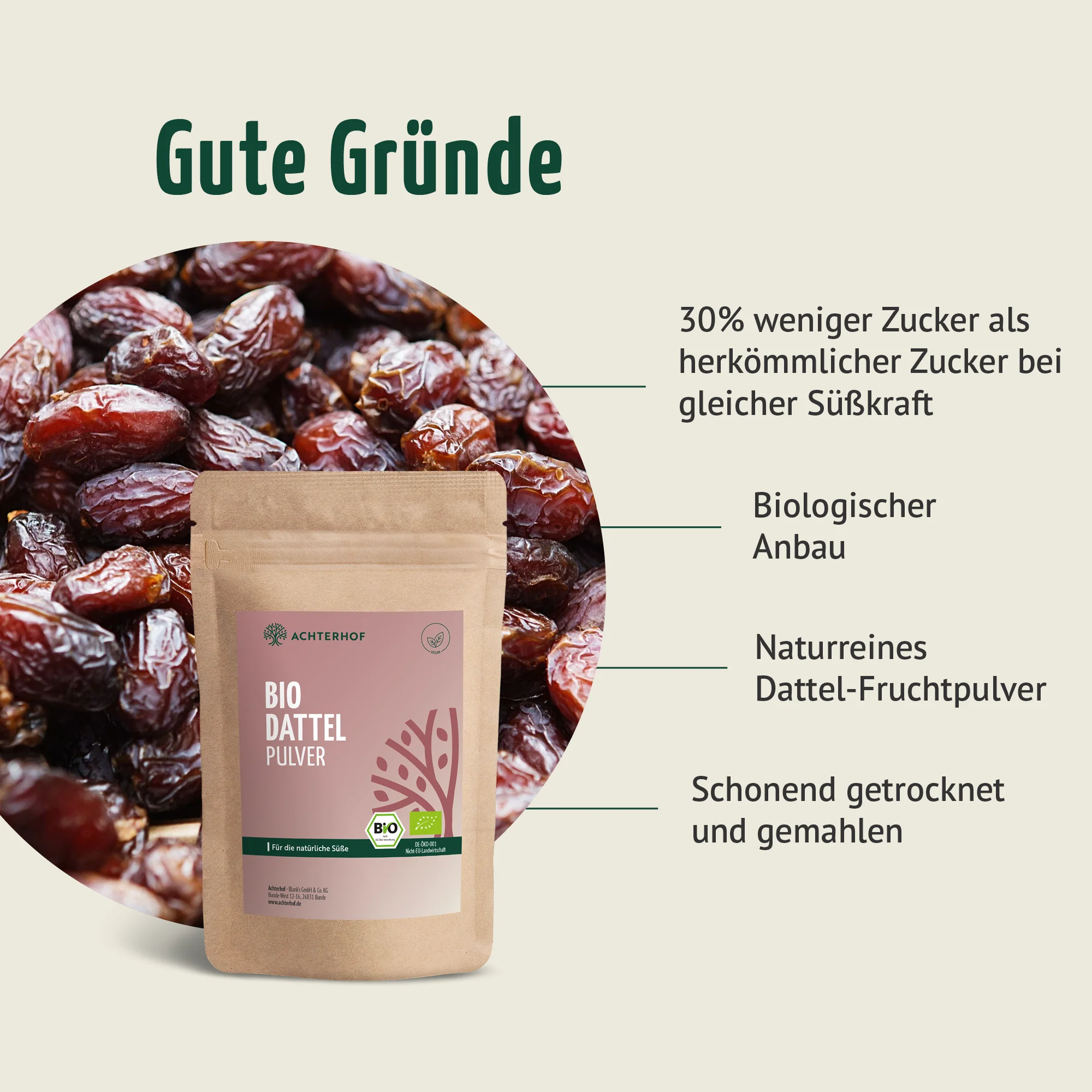 Bio Dattel Pulver (250g) - Image 4