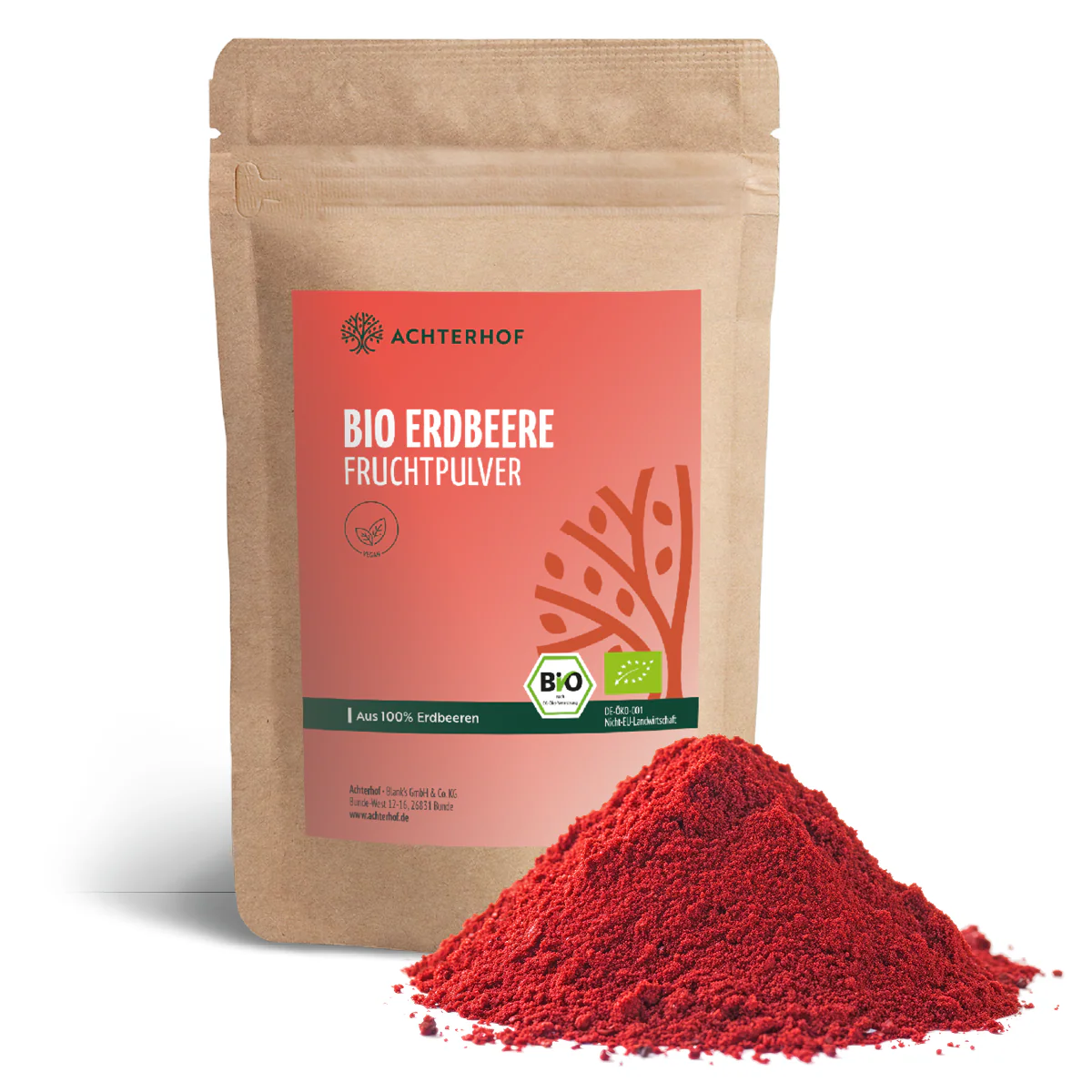 Bio Erdbeere Fruchtpulver (100g) - Image 2
