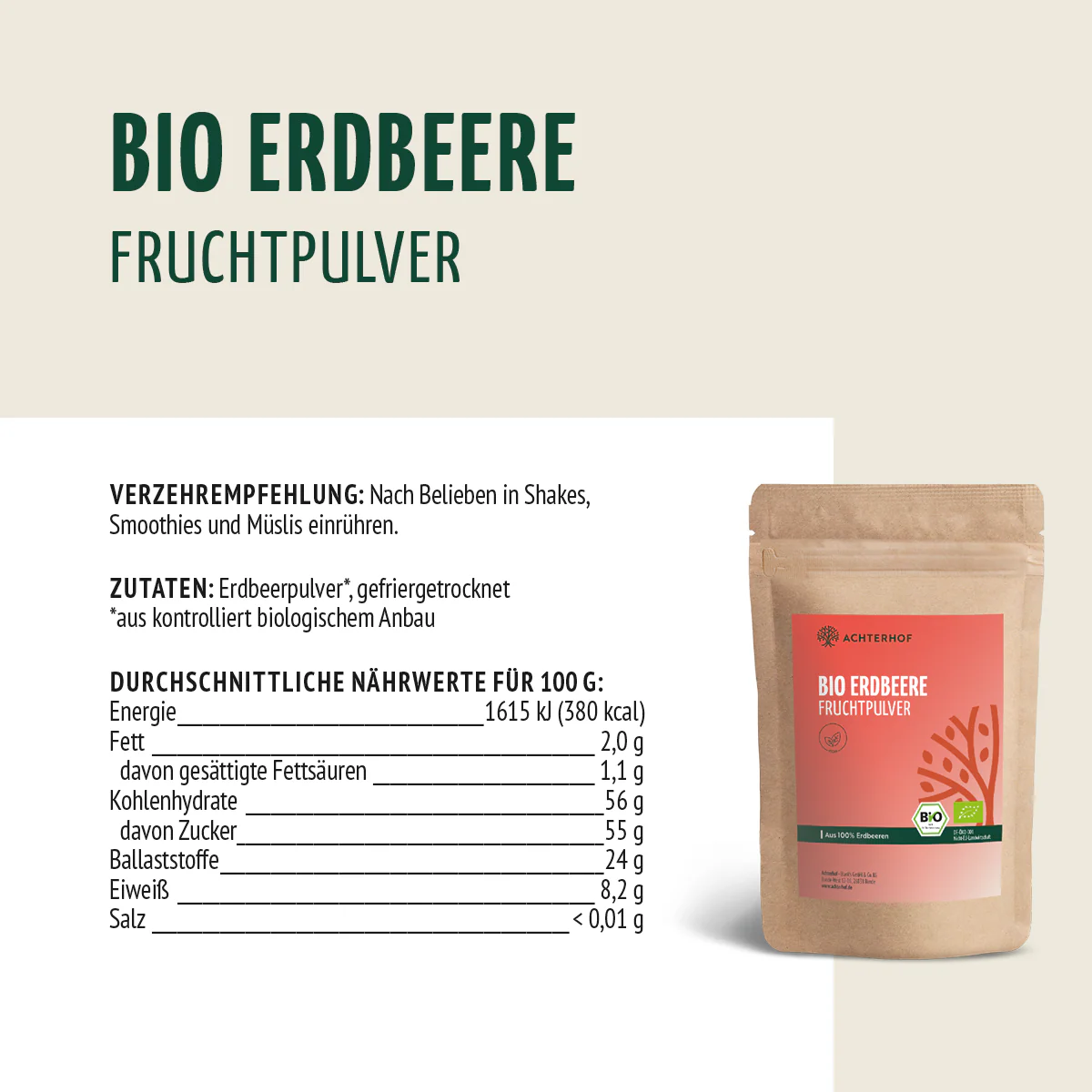Bio Erdbeere Fruchtpulver (100g) - Image 9