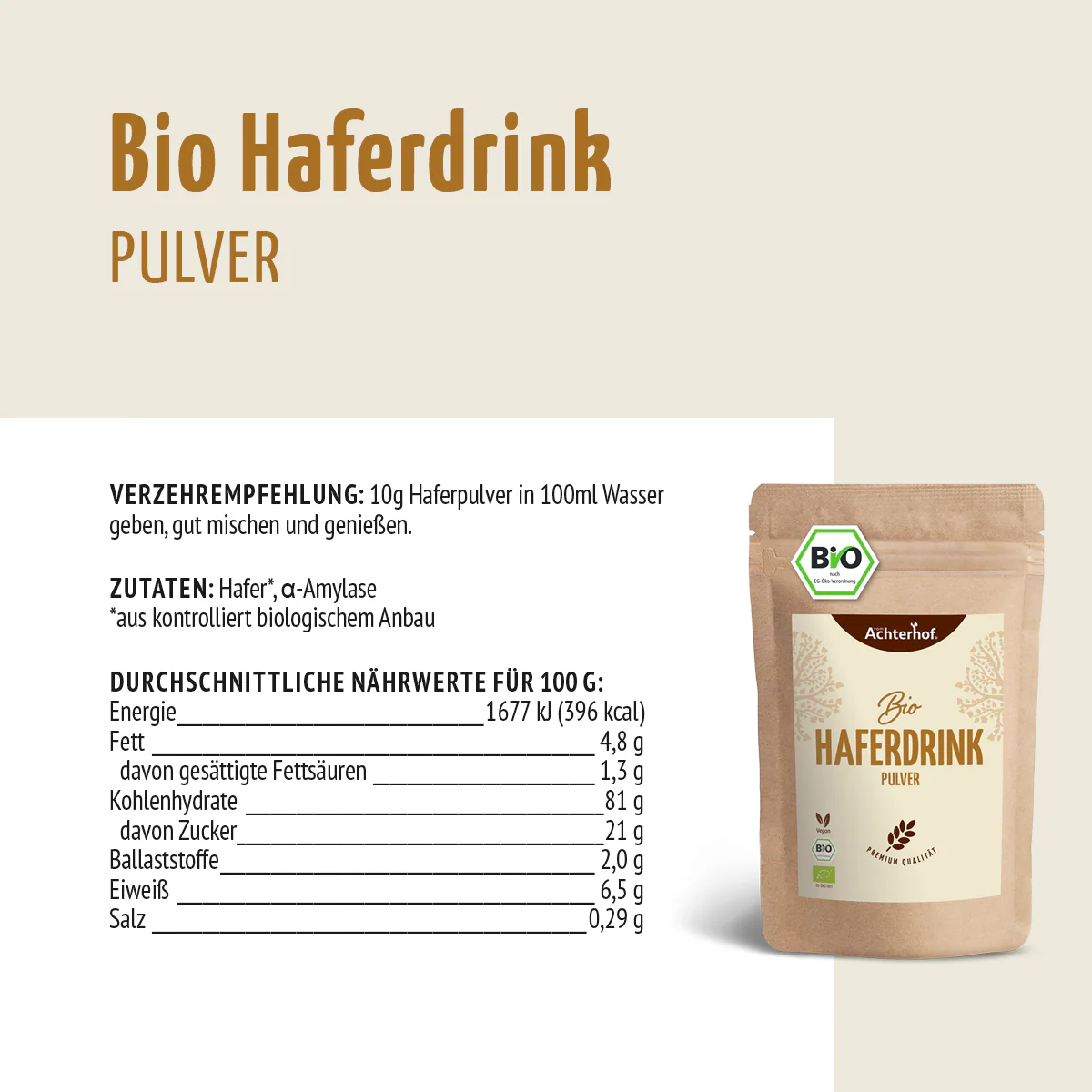Bio Haferdrink Pulver (250g) - Image 8