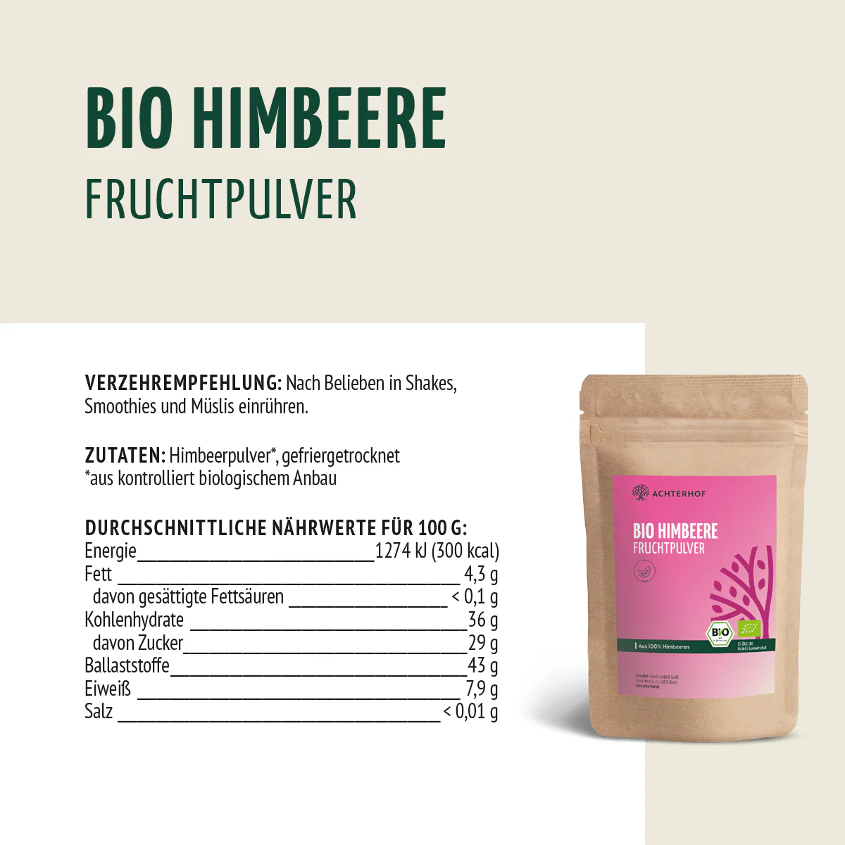 Bio Himbeere Fruchtpulver (250g) - Image 9