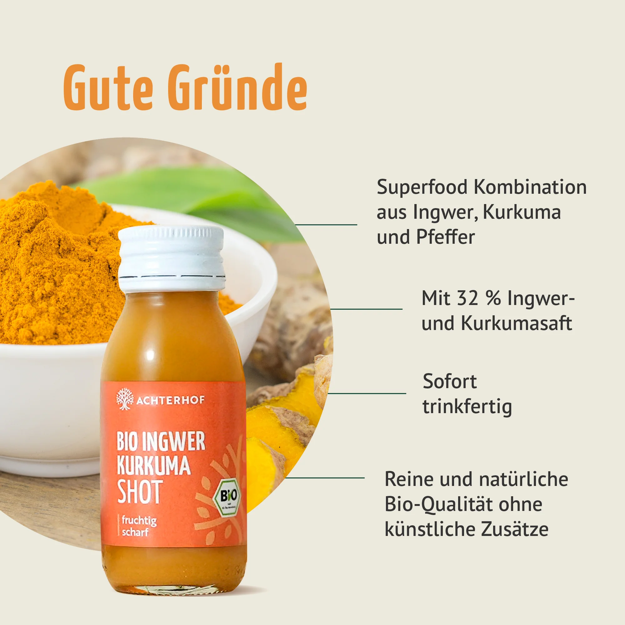 Bio Ingwer Kurkuma Shot (7 x 60ml) - Image 3
