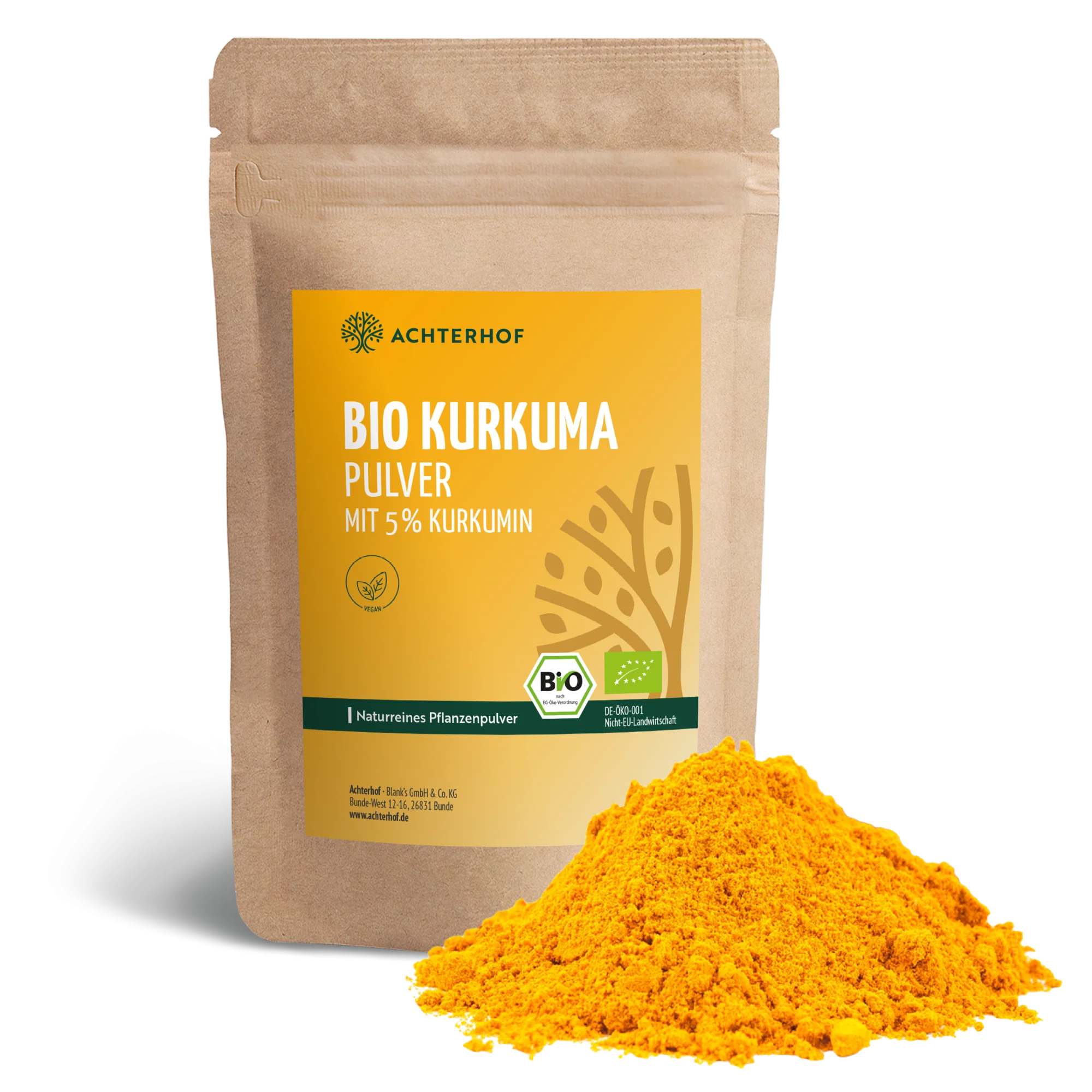Bio Kurkuma Pulver 5% Curcumin (250g) - Image 2