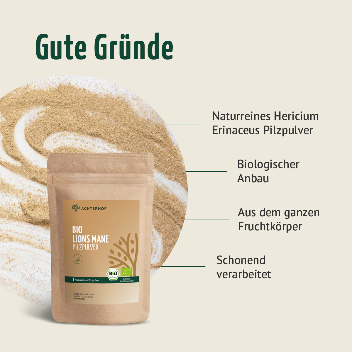 Bio Lions Mane Pilzpulver (100g) - Image 5