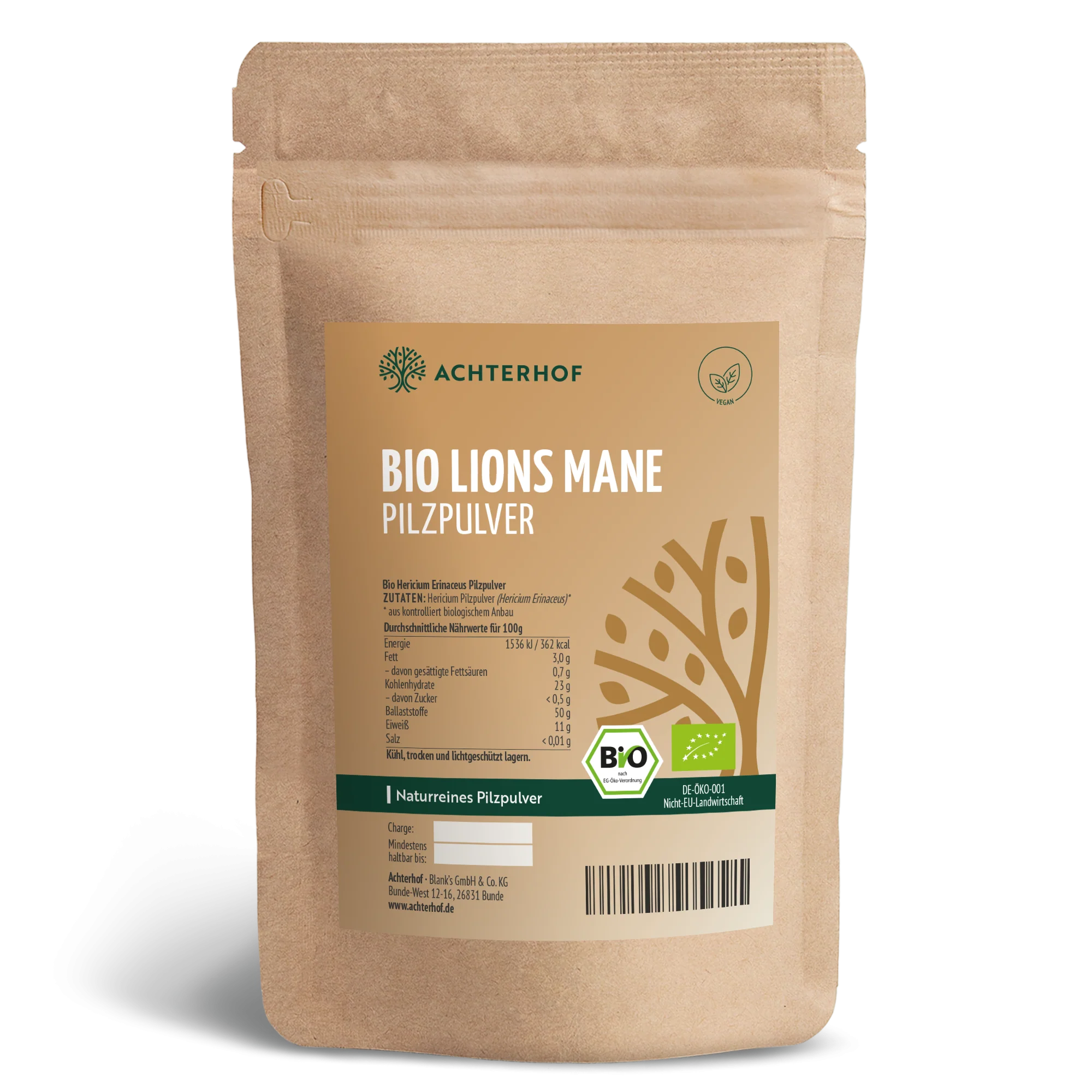 Bio Lions Mane Pilzpulver (250g)