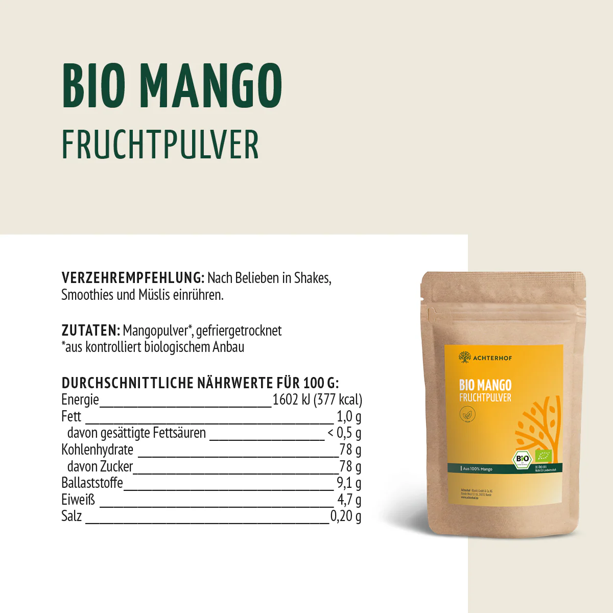 Bio Mango Fruchtpulver (250g) - Image 9