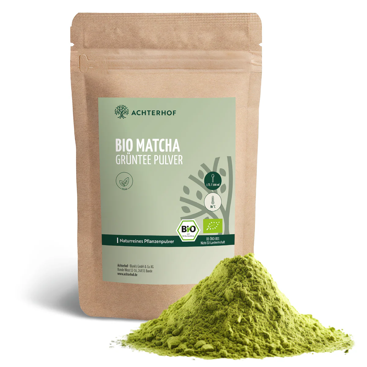 Bio Matcha Grüntee Pulver (100g) - Image 2