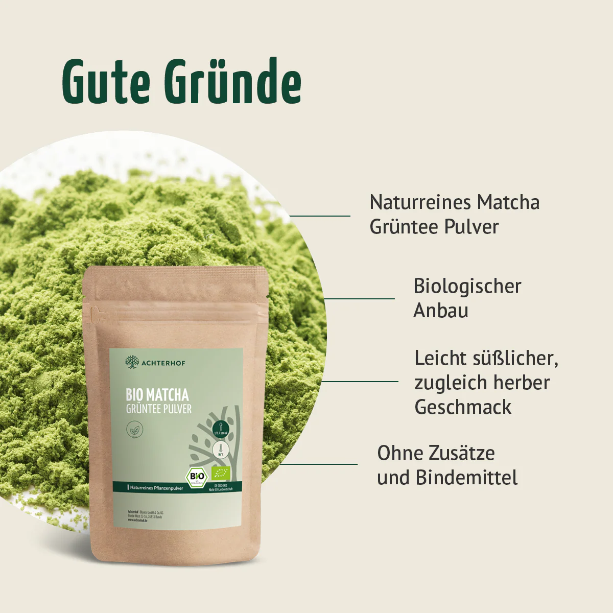 Bio Matcha Grüntee Pulver (100g) - Image 7