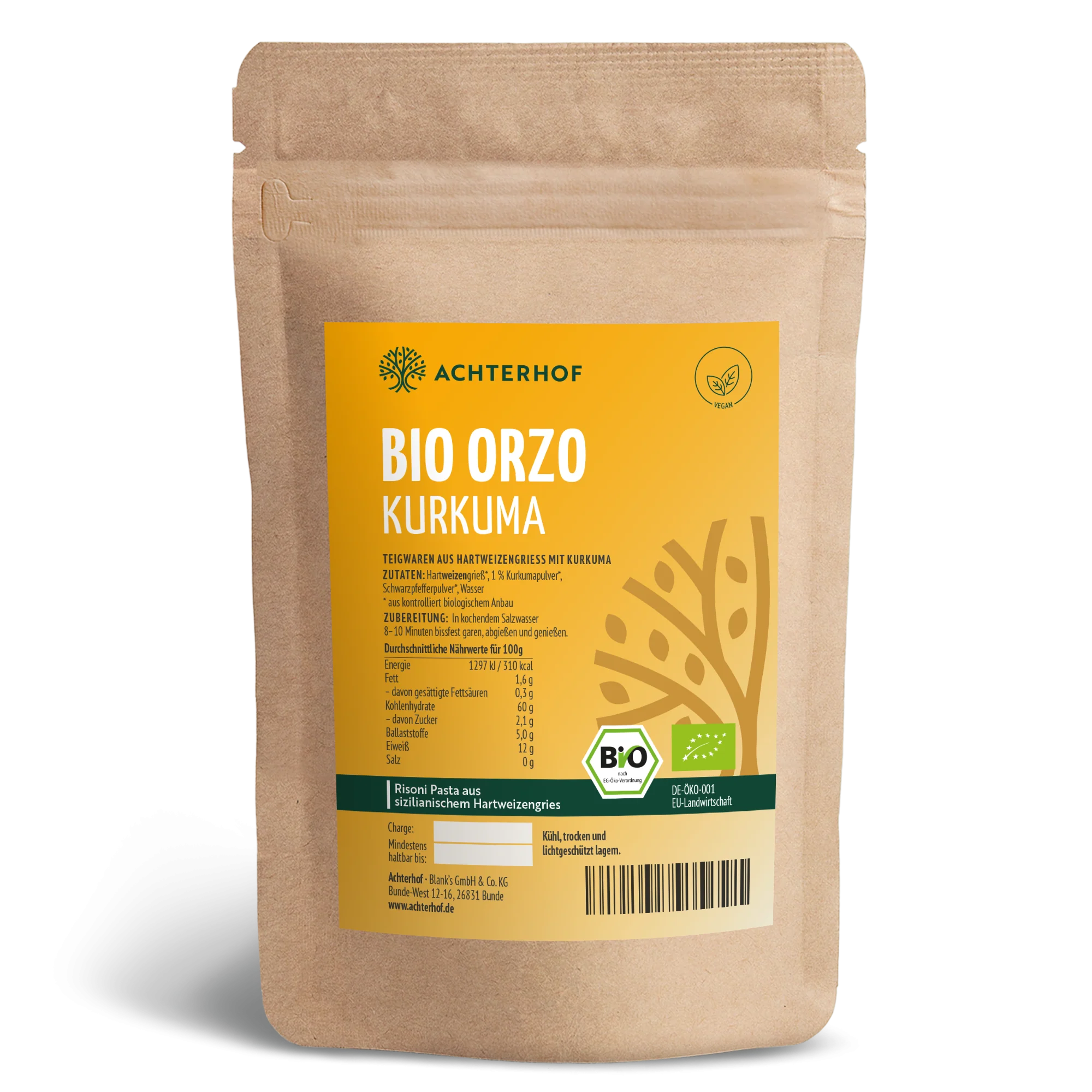 Bio Orzo Kurkuma schwarzer Pfeffer (1000g)