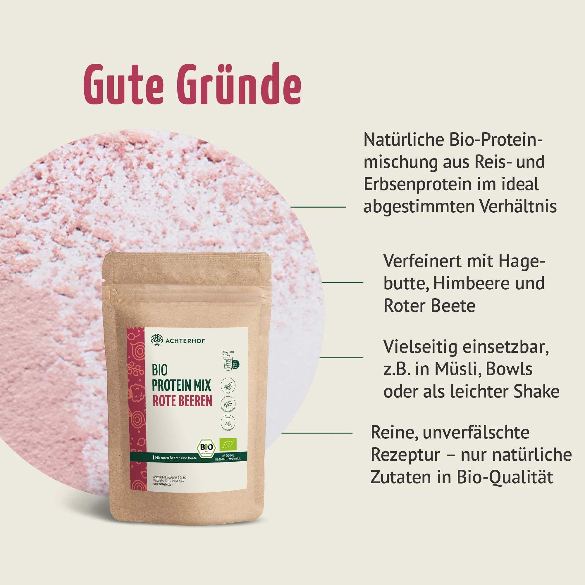 Bio Protein Mix rote Beeren (500g) - Image 4
