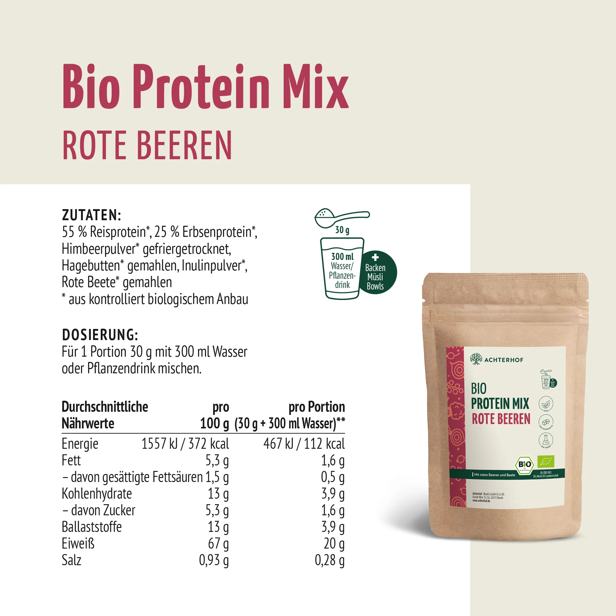 Bio Protein Mix rote Beeren (500g) - Image 7