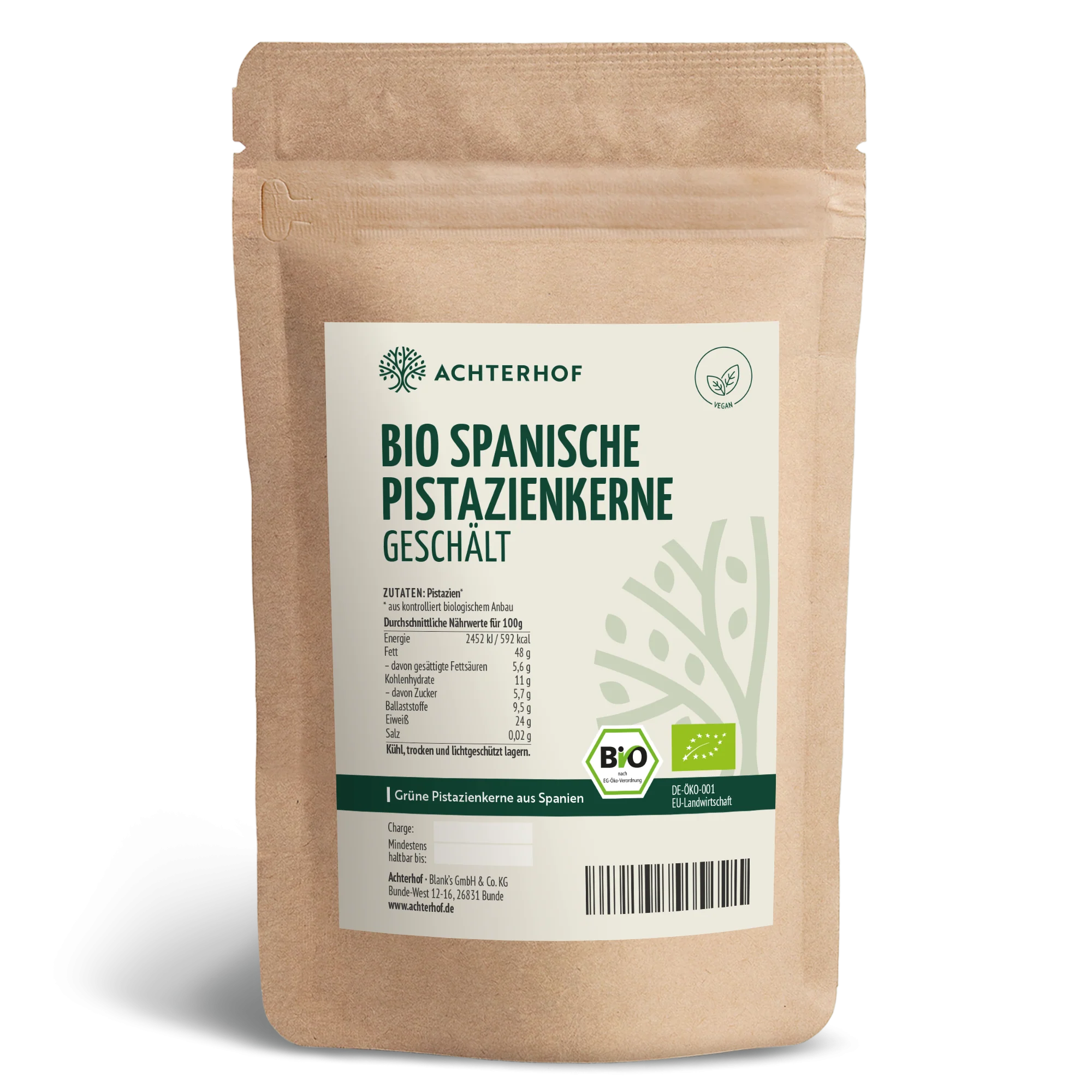 Bio spanische Pistazienkerne geschält (250g)