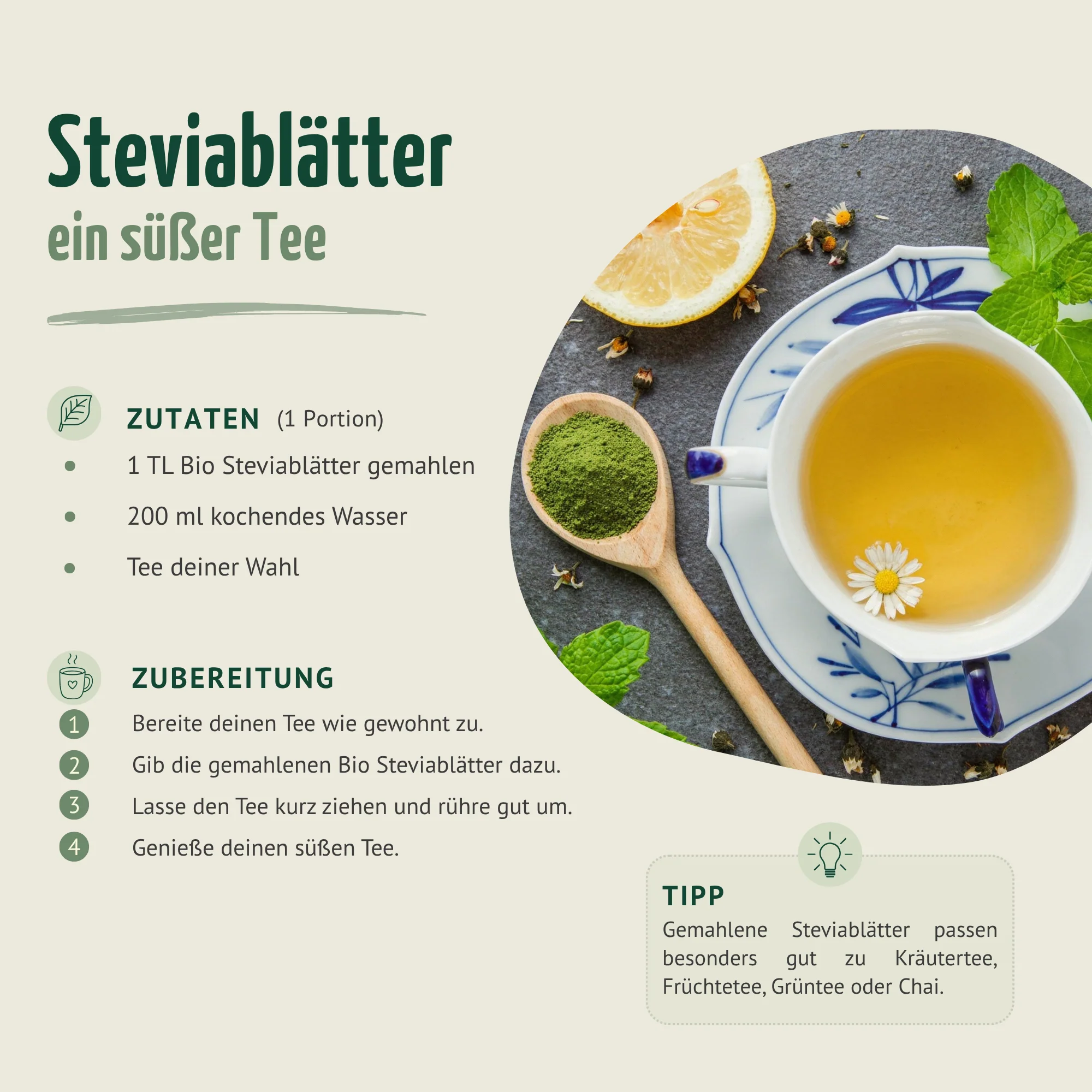 Bio Steviablätter gemahlen (100g) - Image 2