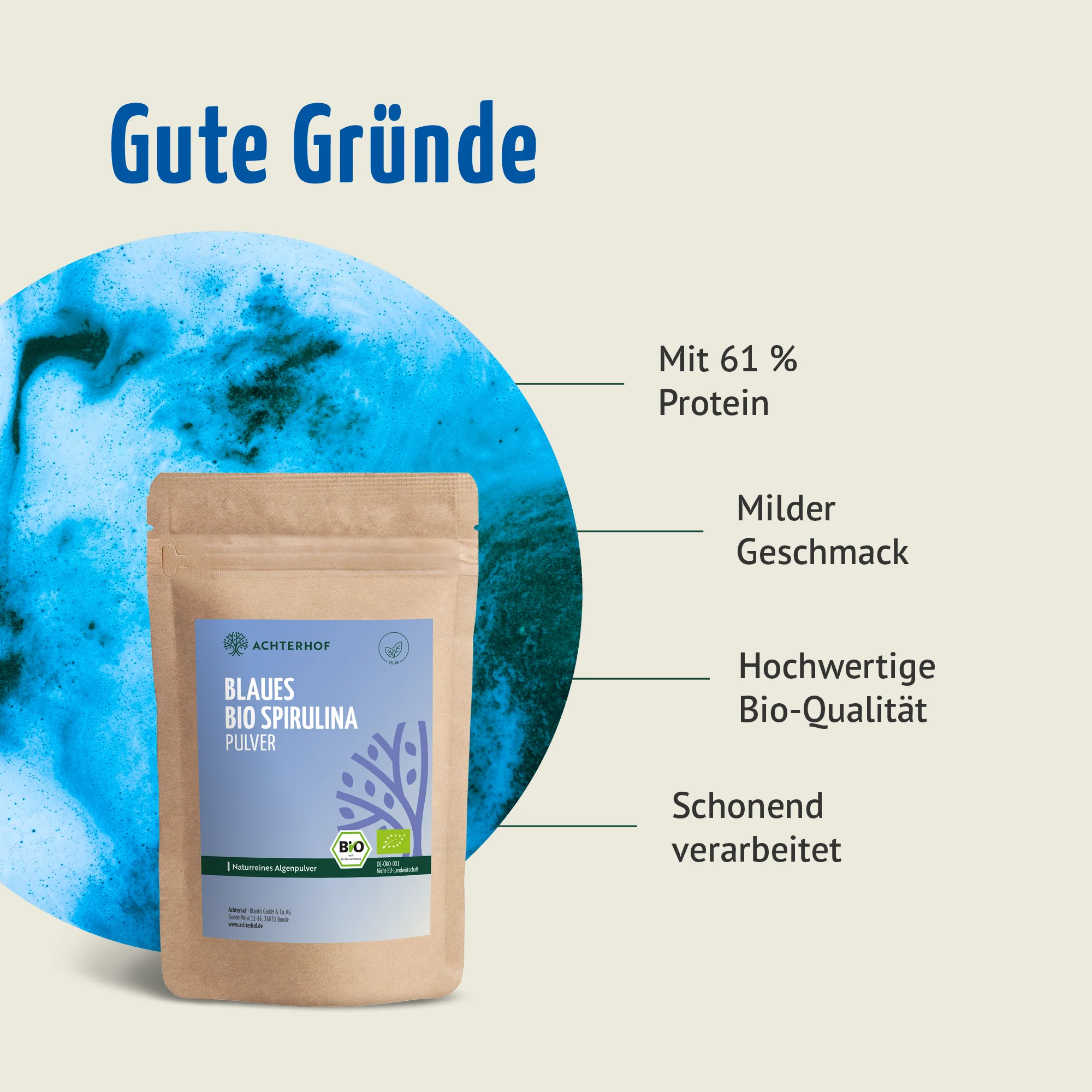 Blaues Bio Spirulina Pulver (100g) - Image 5