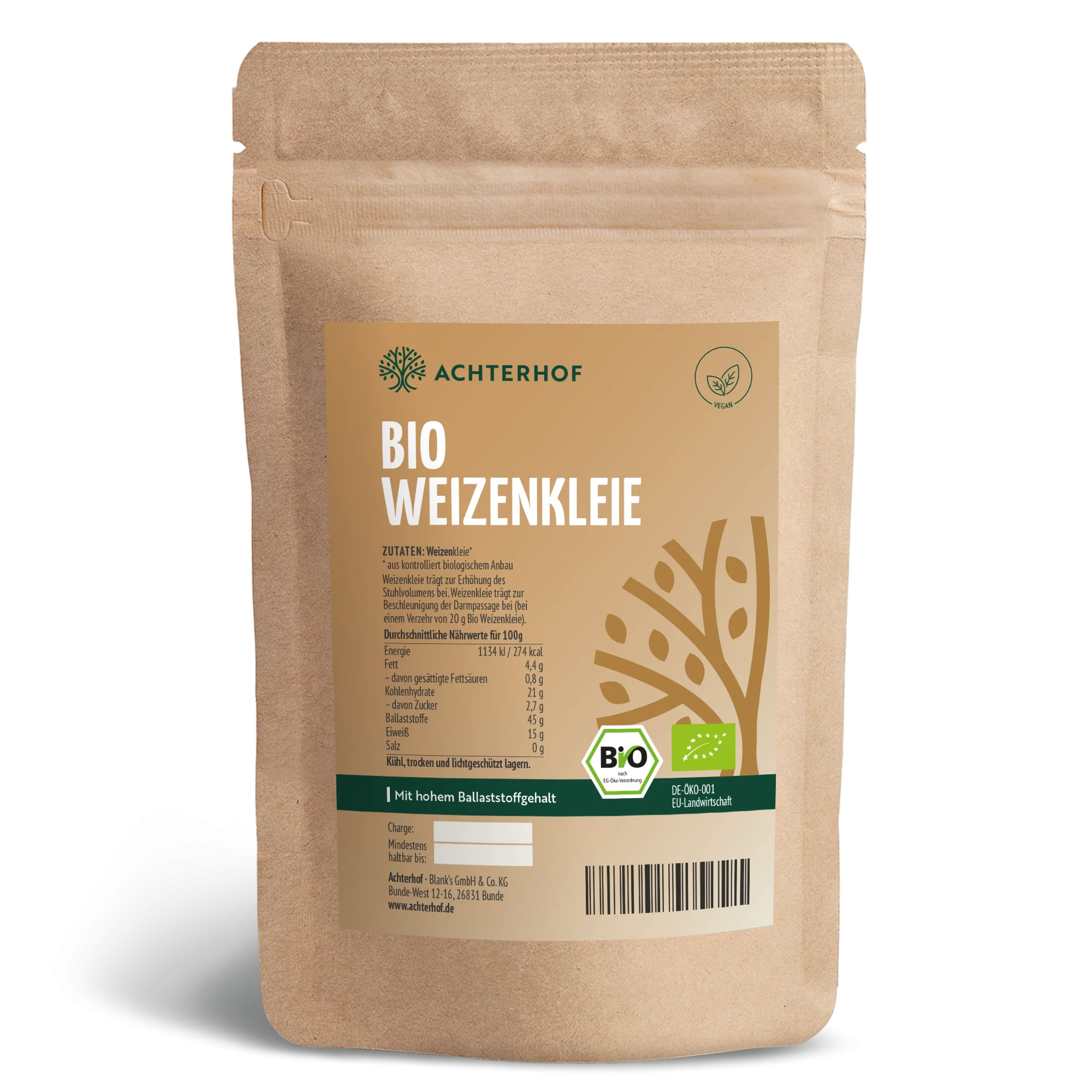 Finnische Bio Weizenkleie (250g)