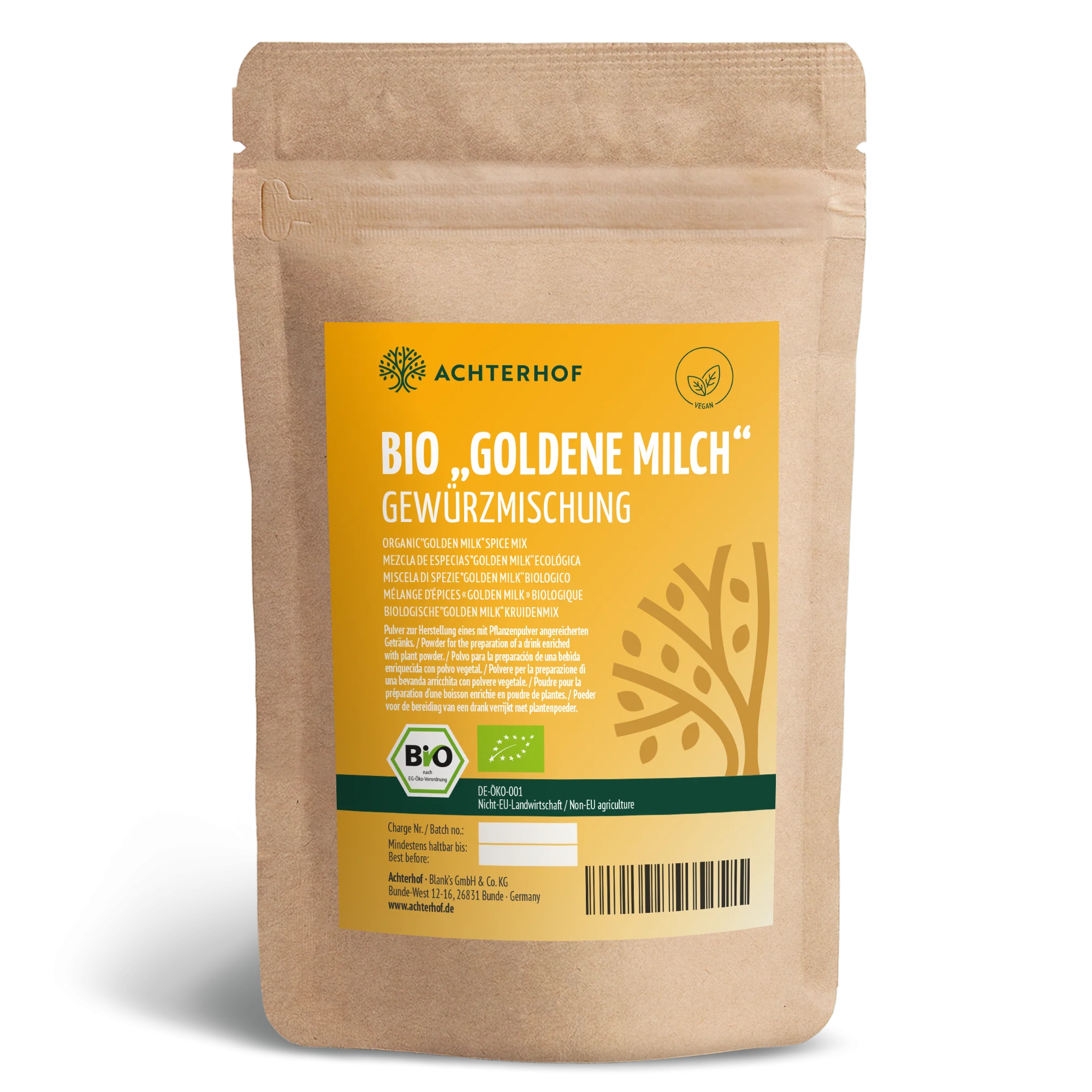 Goldene Milch Gewürzmischung Bio (1000g)