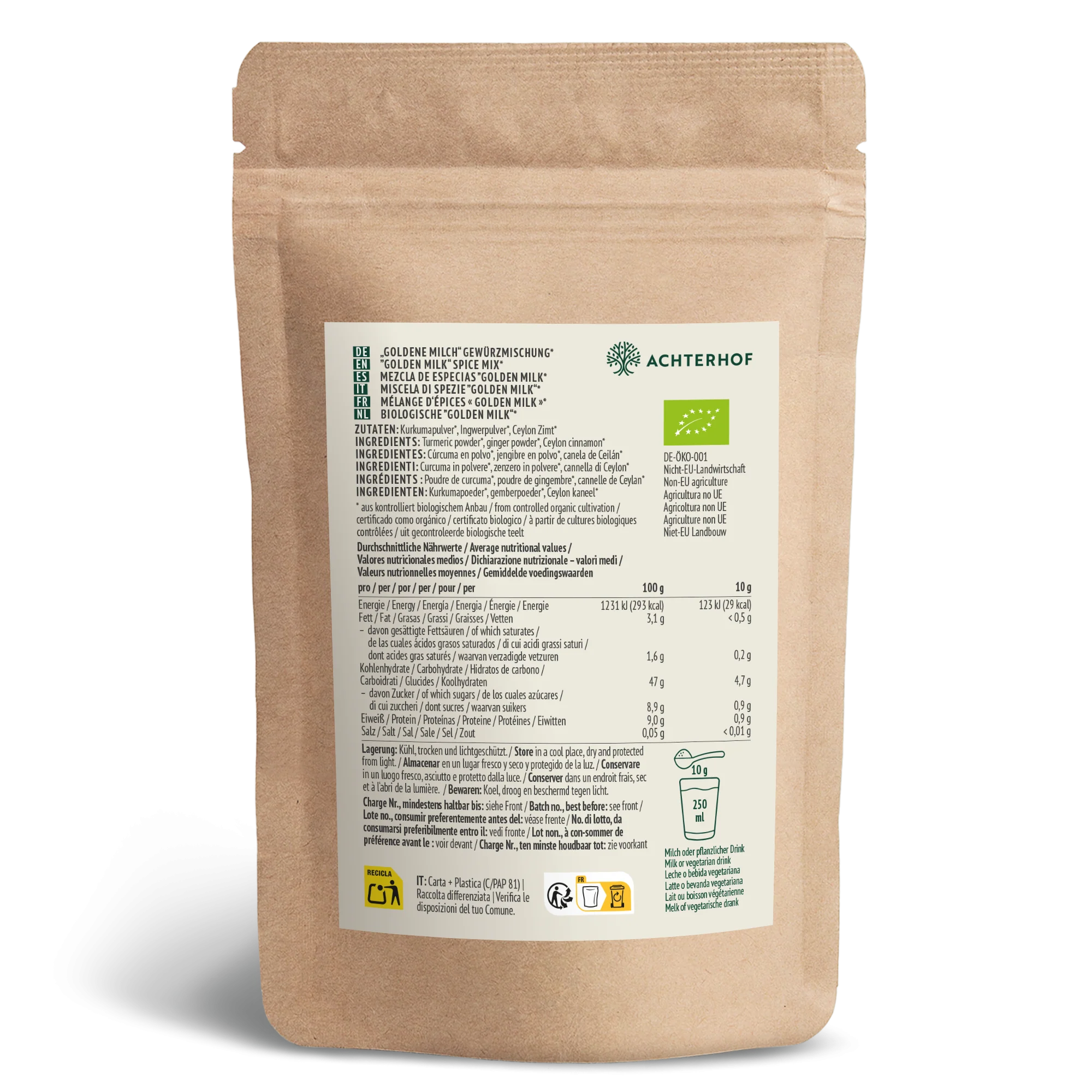 Goldene Milch Gewürzmischung Bio (250g) - Image 6