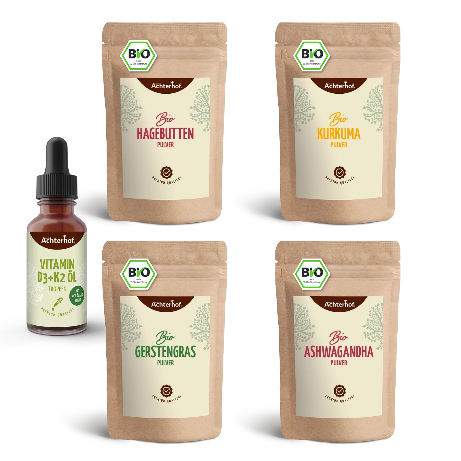 Goldene Milch Mischung 5er Set mit Vitamin D3 + K2