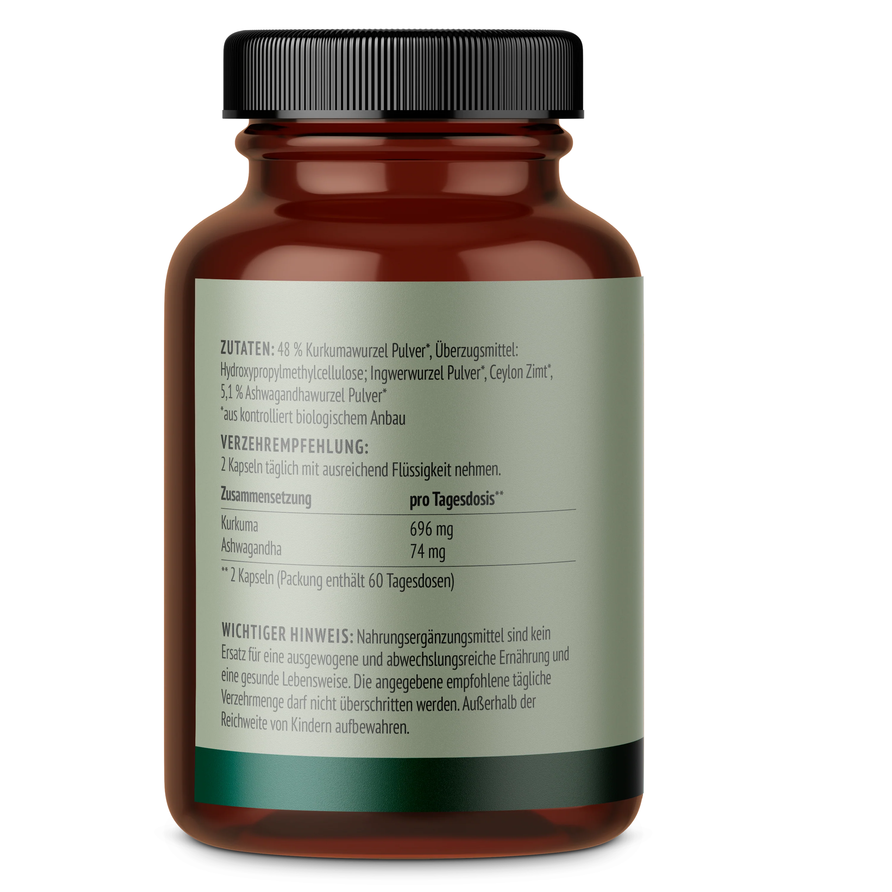Goldene Mischung Kapseln Bio – ohne Piperin (120 Kapseln) - Image 3