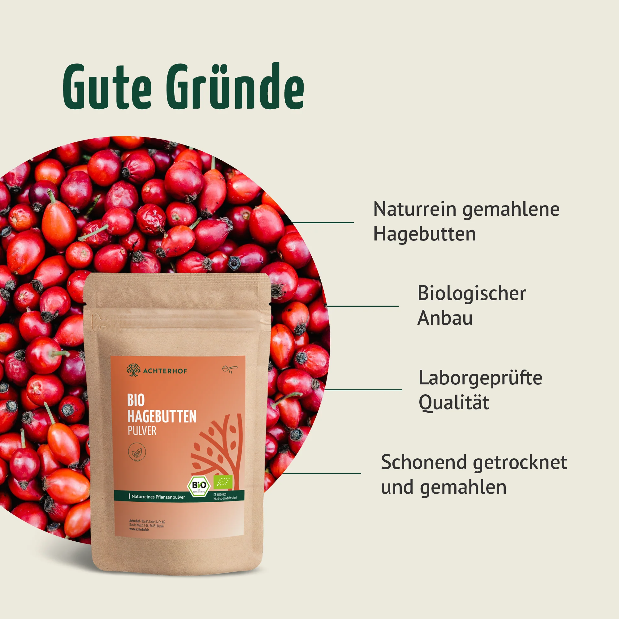 Bio Hagebutten Pulver (1000g) - Image 6