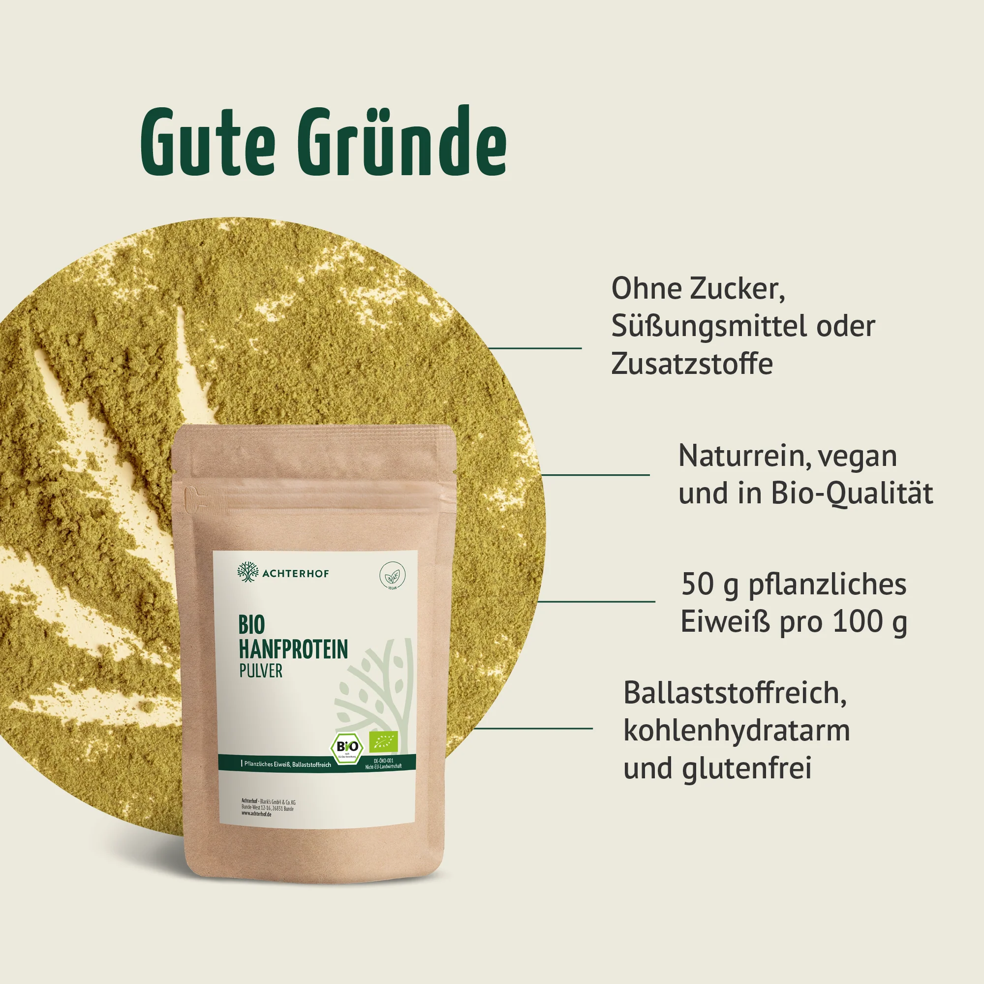 Bio Hanfprotein Pulver (250g) - Image 4
