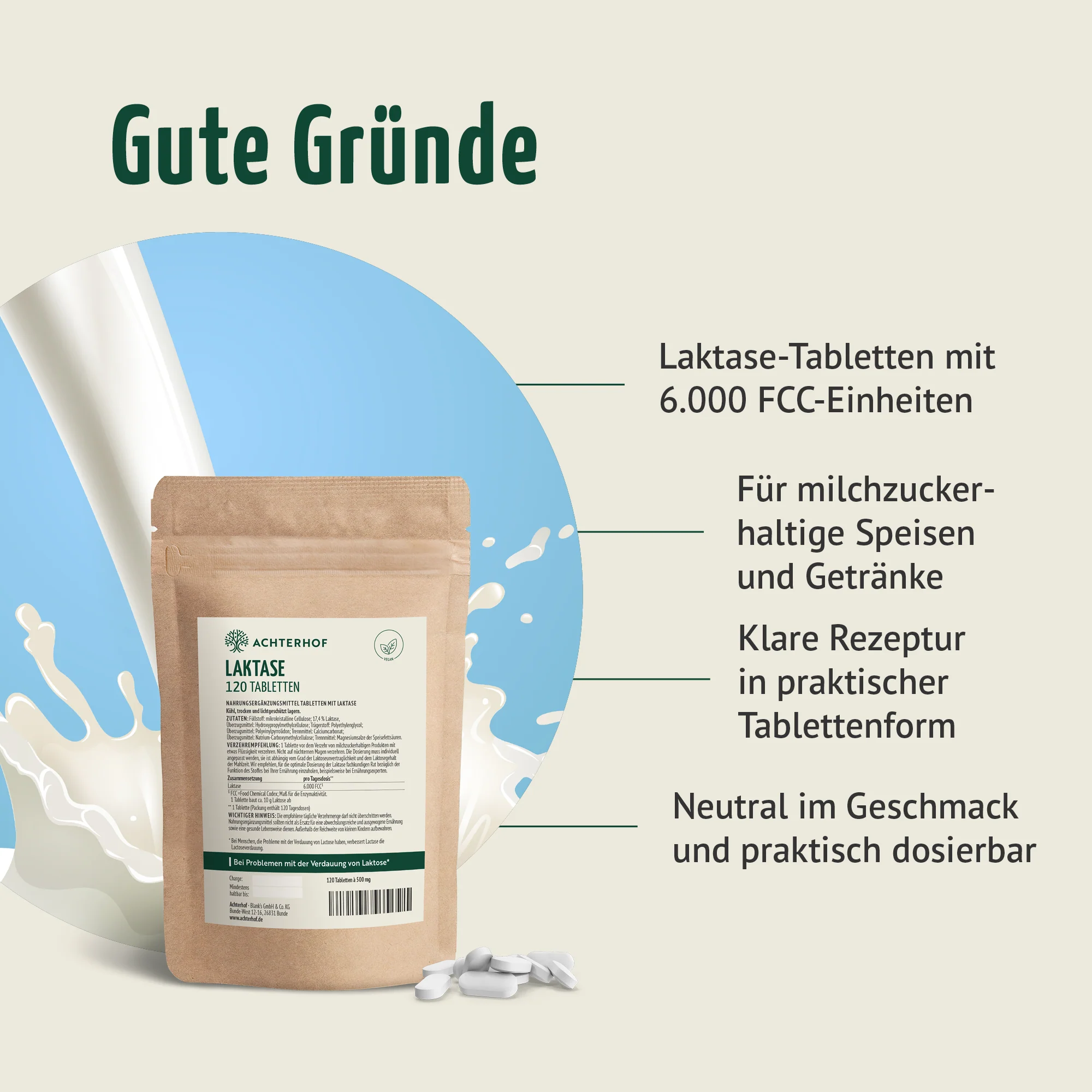 Laktase Tabletten (120 Tabletten) - Image 2