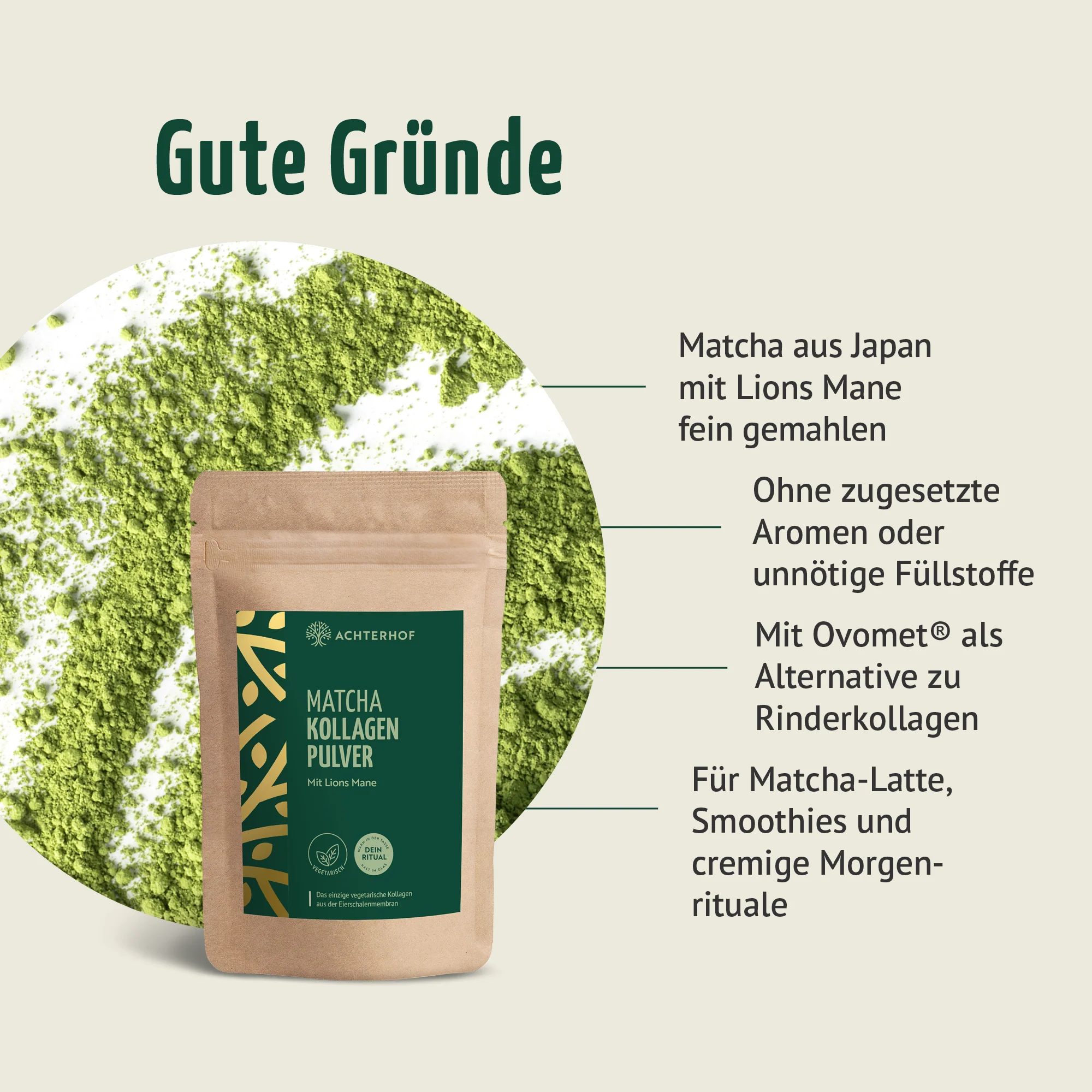Matcha Kollagen Pulver (100g) - Image 2
