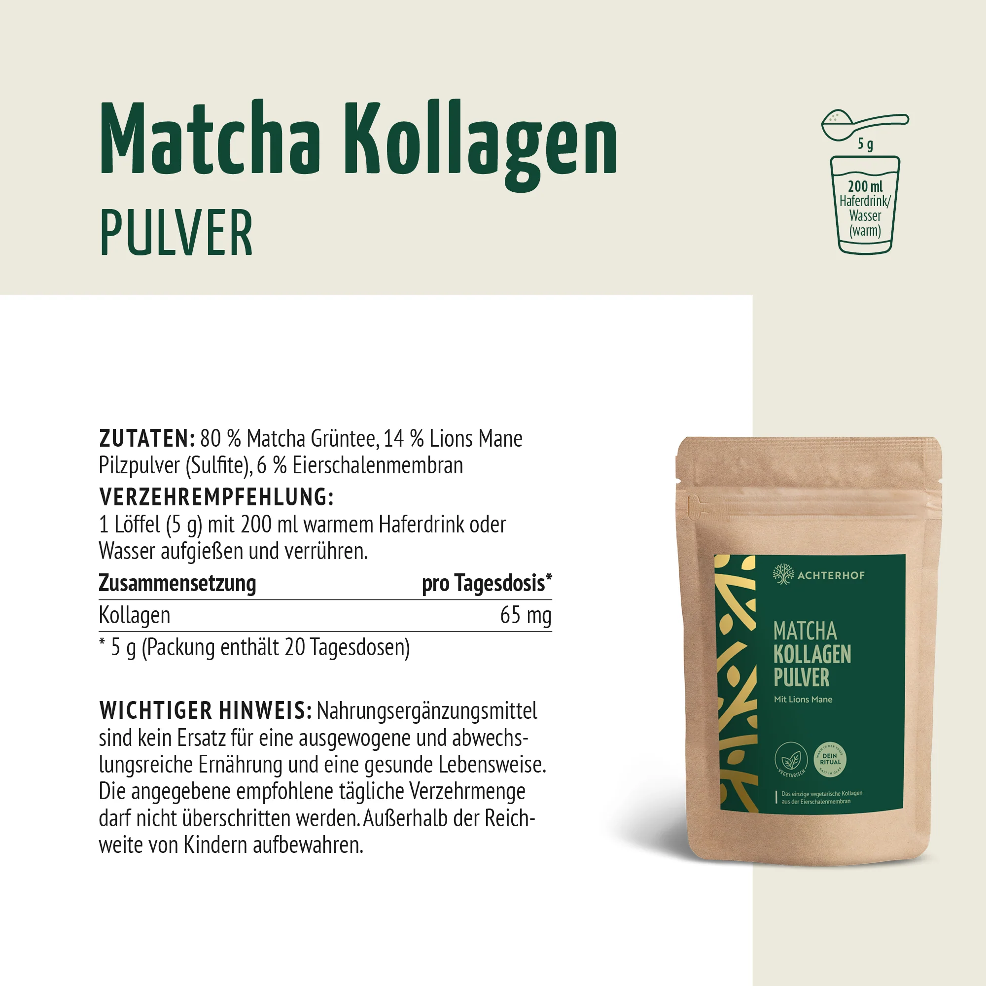 Matcha Kollagen Pulver (100g) - Image 4