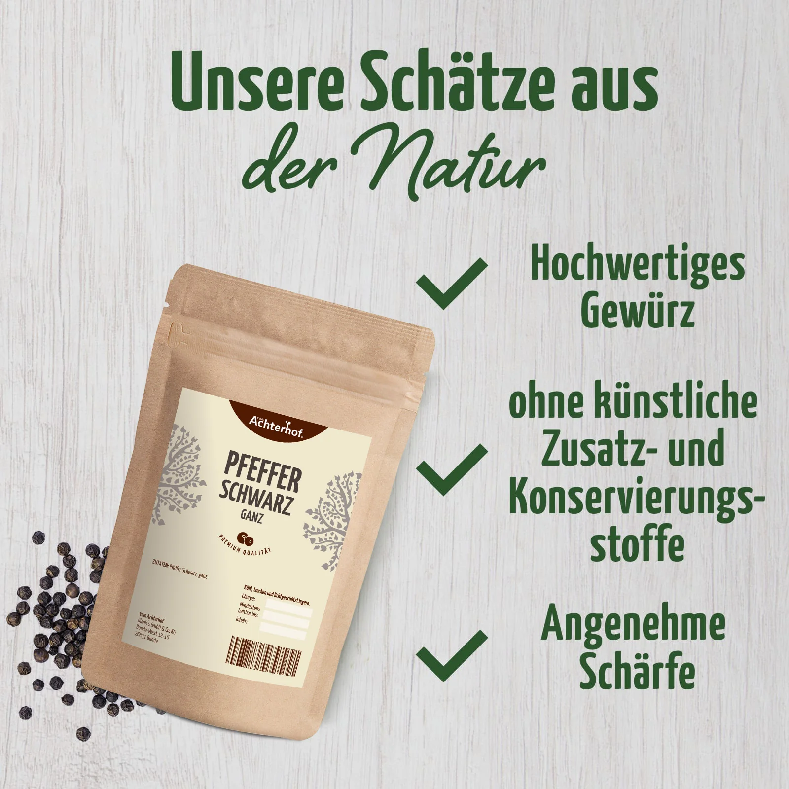 Pfeffer schwarz ganz (500g) - Image 3