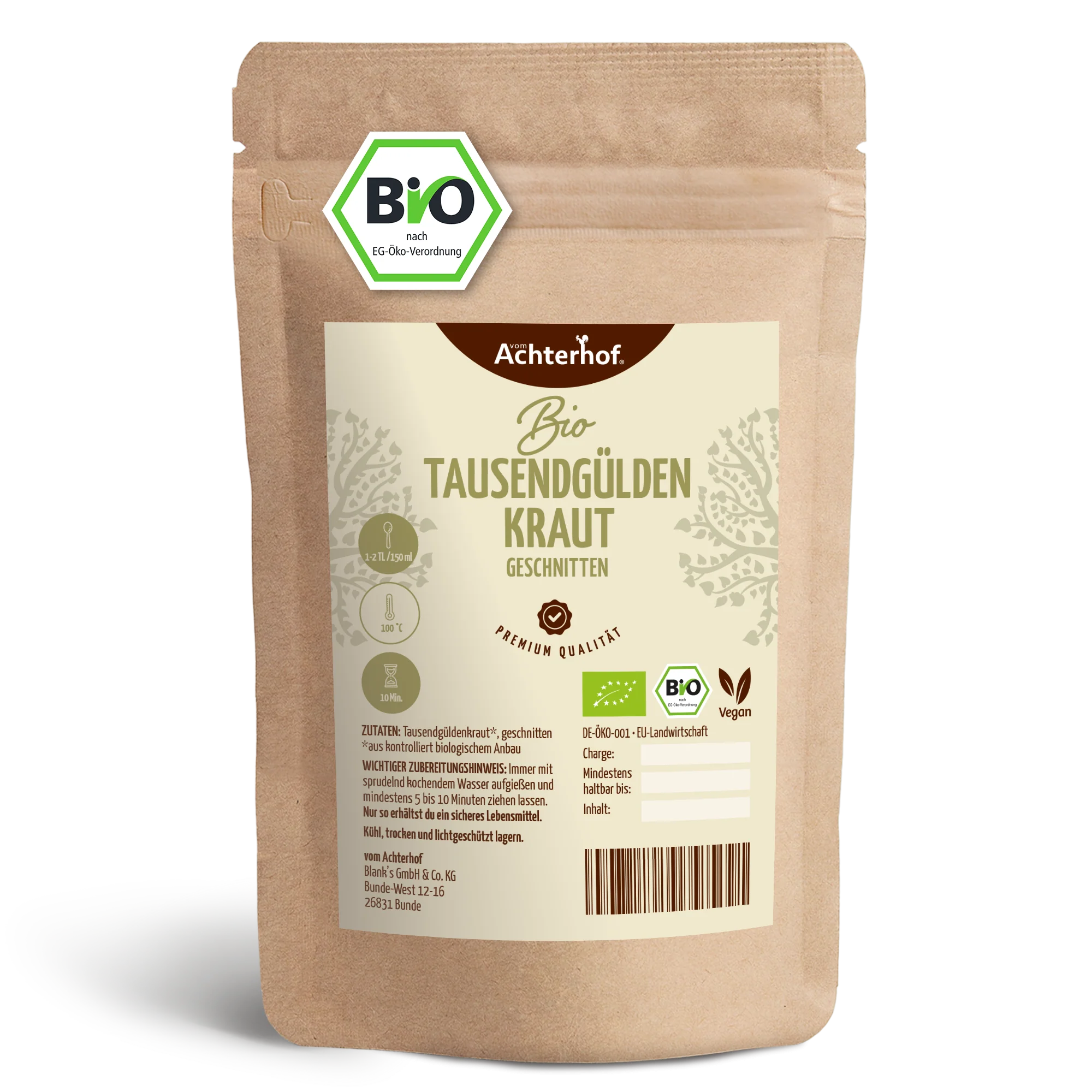 Tausendgüldenkraut geschnitten Bio (250g)