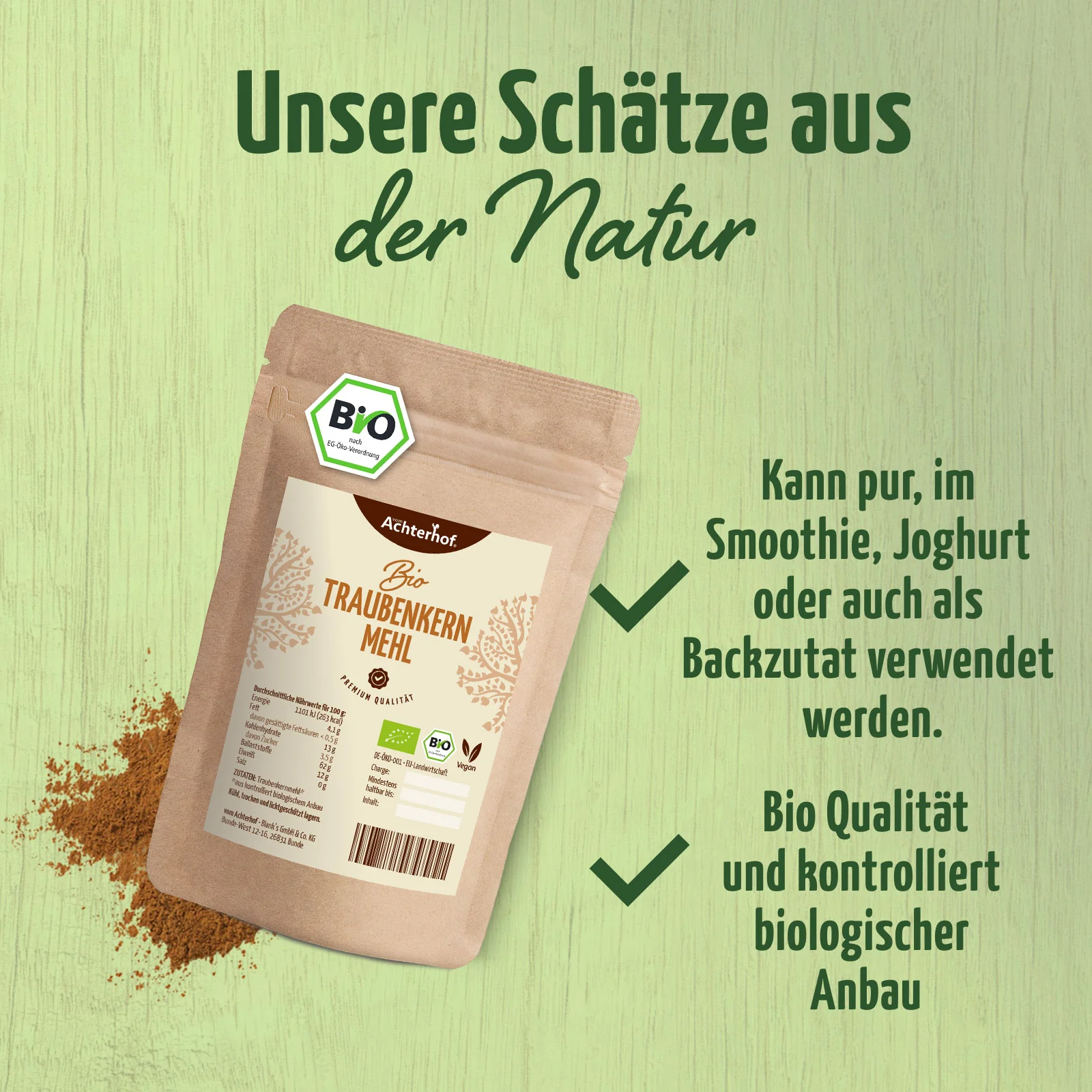 Traubenkernmehl Bio (250g) - Image 3